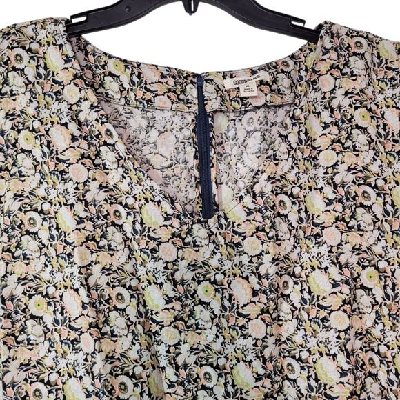 GOODTHREADS Relaxed-Fit Floral Linen Flutter Sleeve Peasant Dress Size X-Large - Picture 3 of 14